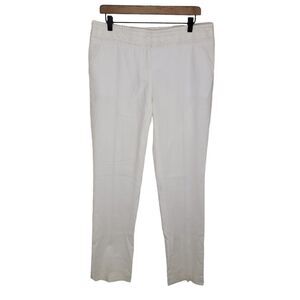 Robert Rodriquez white twill eyelet waist straight leg pants size 10